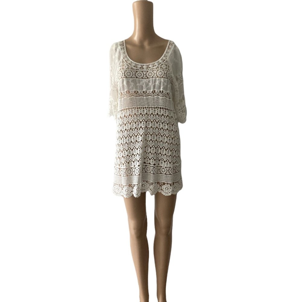Alchemy Thread Crochet Gauze Boho Size M Beach Cover Up